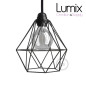 Abat-jour cage métal style diamant métal noir