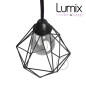 Abat-jour cage métal style diamant métal noir