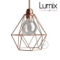 Abat-jour cage métal style diamant métal cuivré