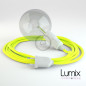 Lampe baladeuse câble textile JAUNE FLUO, douille thermoplastique avec interrupteur intégré Lampe baladeuse câble textile JAUNE FLUO, douille thermoplastique avec interrupteur intégré