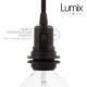 Lampe baladeuse E27 câble textile ORANGE, douille thermoplastique avec interrupteur intégré