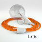 Lampe baladeuse câble textile ORANGE, douille thermoplastique avec interrupteur intégré