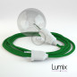 Lampe baladeuse câble textile VERT FONCÉ, douille thermoplastique avec interrupteur intégré