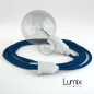 Lampe baladeuse câble textile BLEU, douille thermoplastique avec interrupteur intégré Lampe baladeuse câble textile BLEU, douille thermoplastique avec interrupteur intégré