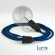 Lampe baladeuse E27 câble textile VERT LIME, douille thermoplastique avec interrupteur intégré