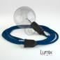 Lampe baladeuse câble textile BLEU, douille thermoplastique avec interrupteur intégré Lampe baladeuse câble textile BLEU, douille thermoplastique avec interrupteur intégré