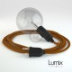 Lampe baladeuse E27 câble textile WHISKEY, douille thermoplastique avec interrupteur intégré