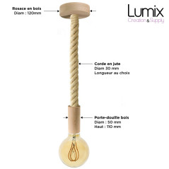 Suspension grosse corde 30 mm en jute