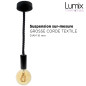 Suspension grosse corde 16 mm noir brillant