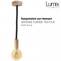 Pendant light big rope 16 mm shiny black