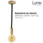 Suspension grosse corde 16 mm noir brillant