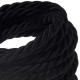 Suspension grosse corde 16 mm noir brillant