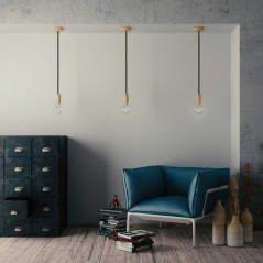 Suspension grosse corde 16 mm noir brillant