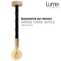 Suspension grosse corde 30 mm textile noir brillant