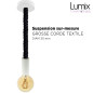 Suspension grosse corde 30 mm textile noir brillant
