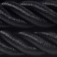 Suspension grosse corde 30 mm textile noir brillant