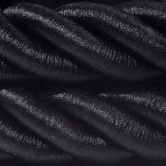 Suspension grosse corde 30 mm textile noir brillant