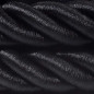Suspension grosse corde 30 mm textile noir brillant