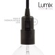 Lampe baladeuse E27 câble textile LIN GRIS, douille thermoplastique avec interrupteur intégré
