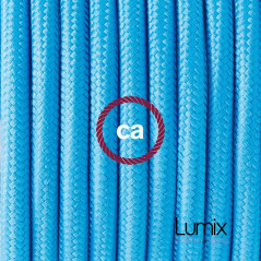 Lampe baladeuse E27 câble textile BLEU TURQUOISE, douille thermoplastique avec interrupteur intégré