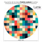Suspension multiple 5 lampes grande rosace aluminum imprimé motif palette couleurs