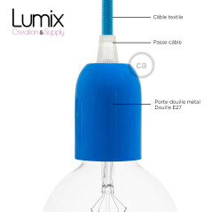 Suspension multiple 5 lampes grande rosace aluminum imprimé motif palette couleur