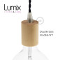 Suspension multiple 5 lampes grande rosace aluminum motif tronc d'arbre