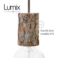 Suspension multiple 5 lampes grande rosace aluminum motif tronc d'arbre