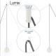 Suspension multiple 5 lampes grande rosace aluminum imprimé motif palette couleur