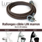 Rallonge 16A de 2 à 10 mètres de câble textile en lin naturel marron Rallonge 16A de 2 à 10 mètres de câble textile en lin naturel marron