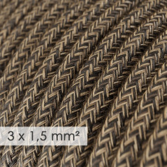 Rallonge 16A de 2 à 10 mètres de câble textile en lin naturel marron