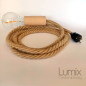 Lampe baladeuse grosse corde en jute de diamètre 16 mm et porte-douille bois Lampe baladeuse grosse corde en jute de diamètre 16 mm et porte-douille bois