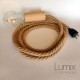 Large rope walker lamp in diameter 16 mm jute and wooden holder