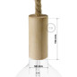Lampe baladeuse grosse corde en jute de diamètre 16 mm et porte-douille bois Lampe baladeuse grosse corde en jute de diamètre 16 mm et porte-douille bois