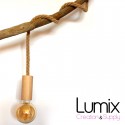 Large rope walker lamp in diameter 16 mm jute and wooden holder