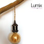 Lampe baladeuse fil jute torsadé et douille vintage perle noire avec bague pour abat-jour Lampe baladeuse fil jute torsadé et douille vintage perle noire avec bague pour abat-jour