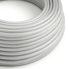 Lampe baladeuse câble textile ARGENT, douille thermoplastique avec interrupteur intégré