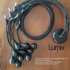Suspension multiple de 6 à 14 lampes - montage complet sur-mesure