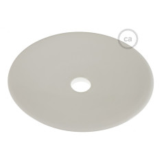 Suspension abat-jour plat céramique motif effet rouille intérieur blanc
