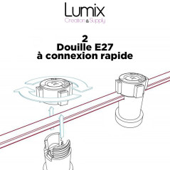 Kit Guirlande lumineuse pour l'intérieur avec câble textile et accessoires en bois