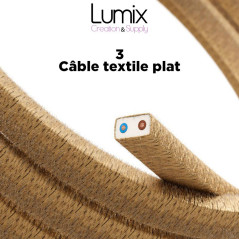 Kit Guirlande lumineuse pour l'intérieur avec câble textile et accessoires en bois