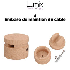 Kit Guirlande lumineuse pour l'intérieur avec câble textile et accessoires en bois