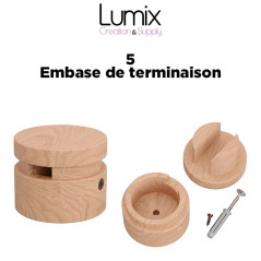 Kit Guirlande lumineuse pour l'intérieur avec câble textile et accessoires en bois