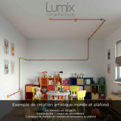 Kit Guirlande lumineuse pour l'intérieur avec câble textile et accessoires en bois