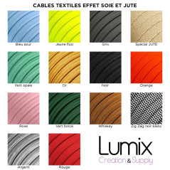 Kit Guirlande lumineuse pour l'intérieur avec câble textile et accessoires en bois