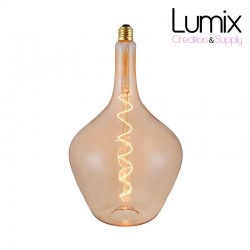 Ampoule géante bouteille DemiJohn Dorée filament LED spiral 5W/E27 DIMMABLE