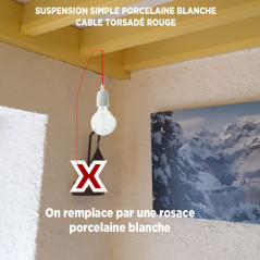 COMMANDE PRIVÉE - 1 suspension simple et 1 suspension guirlande 4 lampes douille porcelaine - voir descriptif