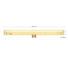 Ampoule tube LED dorée S14d - longueur 300 mm