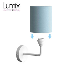 Applique murale Fermaluce en métal vernis blanc avec ou sans abat-jour douille E27 bagues