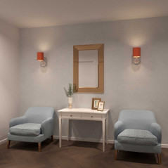 Applique murale Fermaluce en métal vernis blanc avec ou sans abat-jour douille E27 bagues